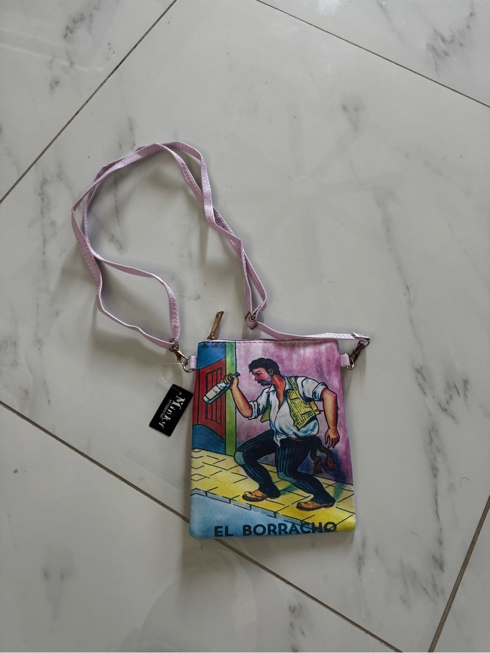 El Borracho Pink Crossbody Bag by (unknown)